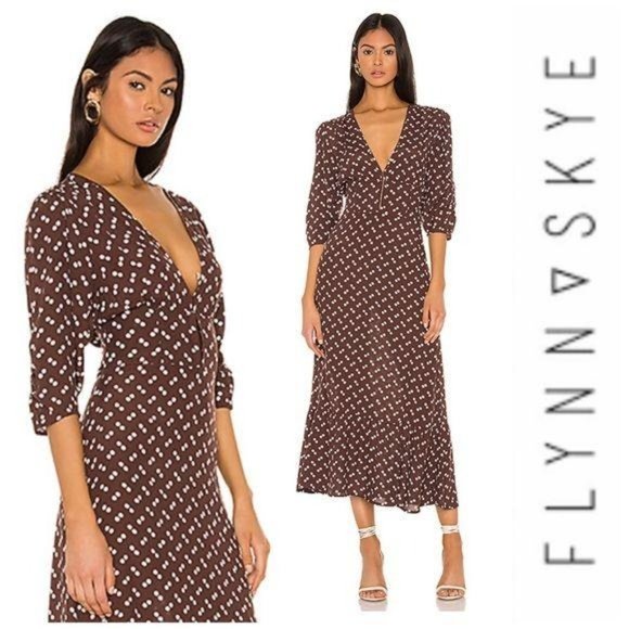 NWT $198 Flynn Skye Elsie Midi Dress Polka Dot - Picture 4 of 13